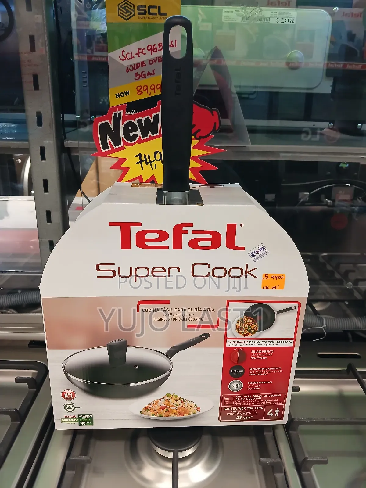 Tefal Aluminum Super Cook Non-Stick Cookware Set, Black,
