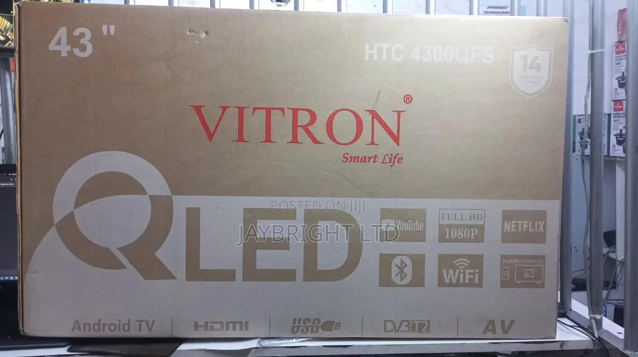 Vitron 43 Smart Android Tv, 43 Inch Qled Tv, Full Hd Frameless