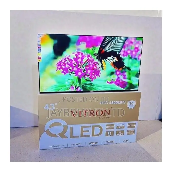 Vitron 43 Smart Android Tv, 43 Inch Qled Tv, Full Hd Frameless