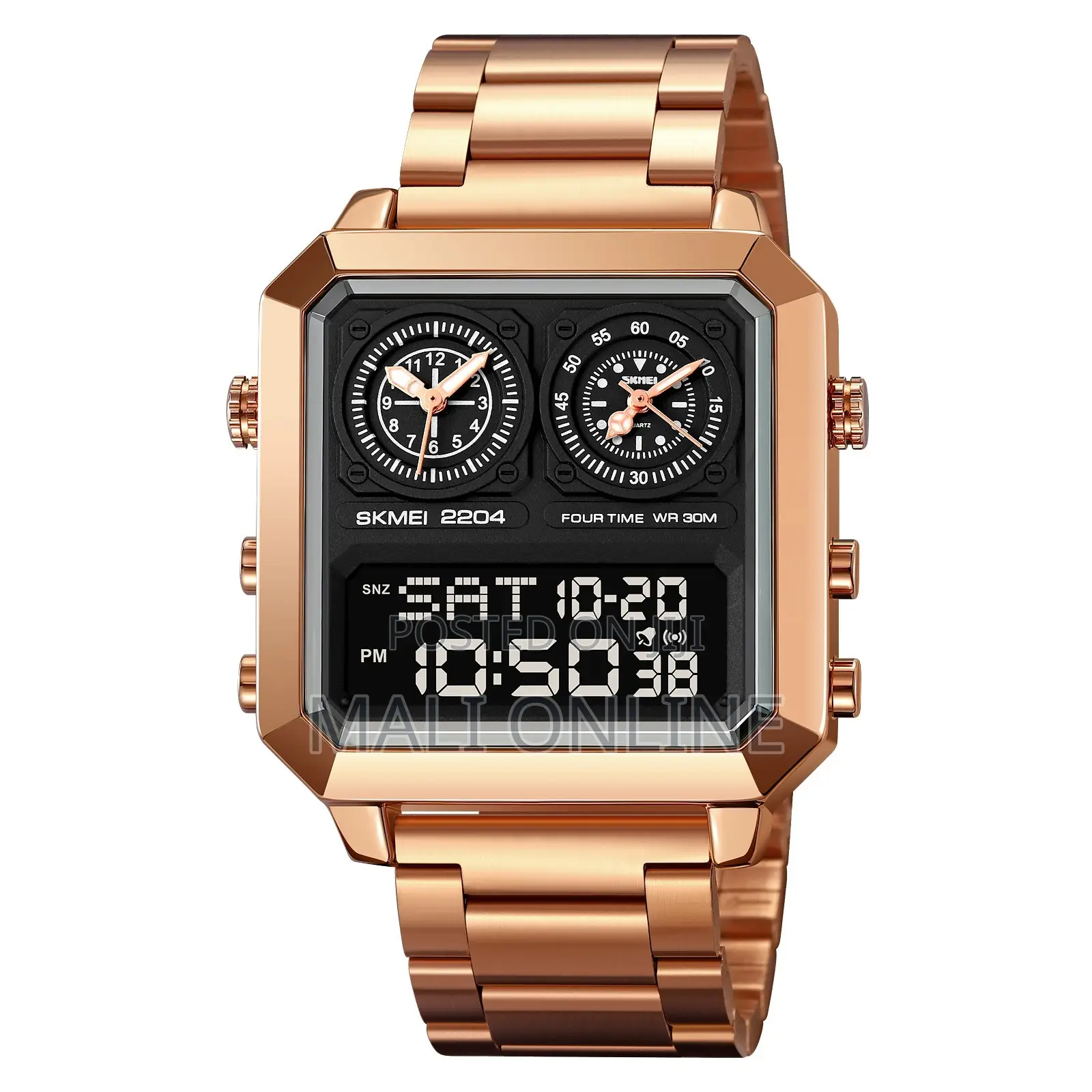 Skmei 2204 Men’S Digital Stainless Steel Watch 30m Waterproof