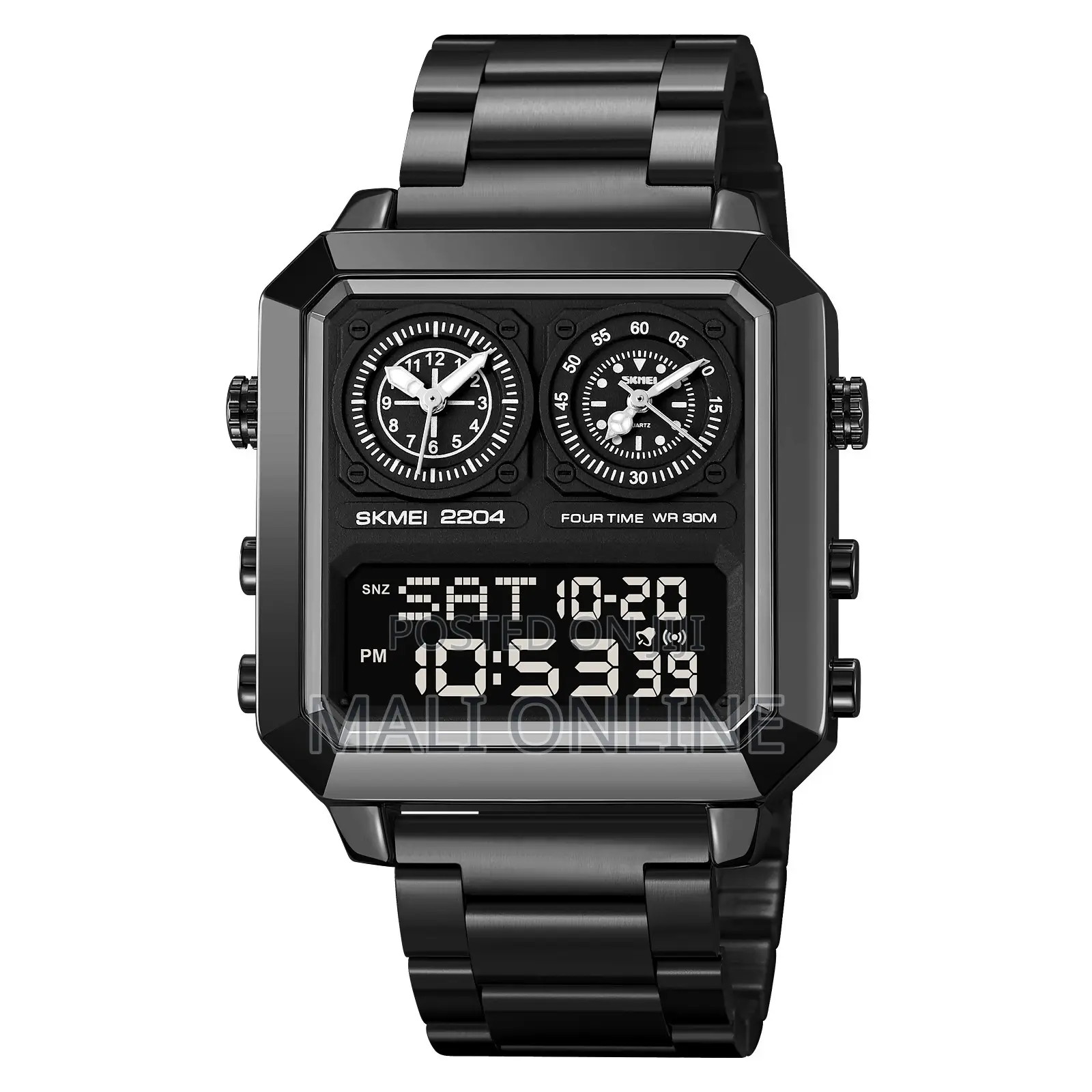 Skmei 2204 Men’S Digital Stainless Steel Watch 30m Waterproof
