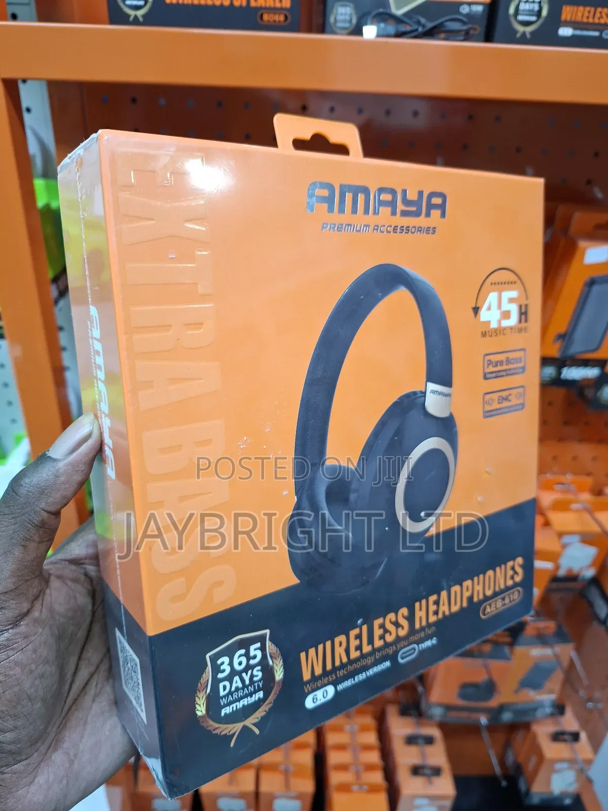 Amaya Wireless Headphones Aeb-610 Pure Bass Enc