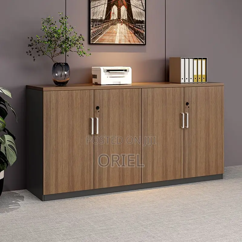 Office Cabinets; Lockable 4-Door Wooden Office Storage Cabinet