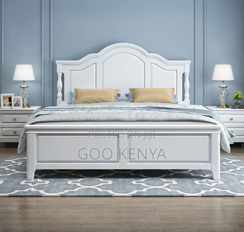 Home Bed; Queen Mahogany Bed Frame With Storage Compartments