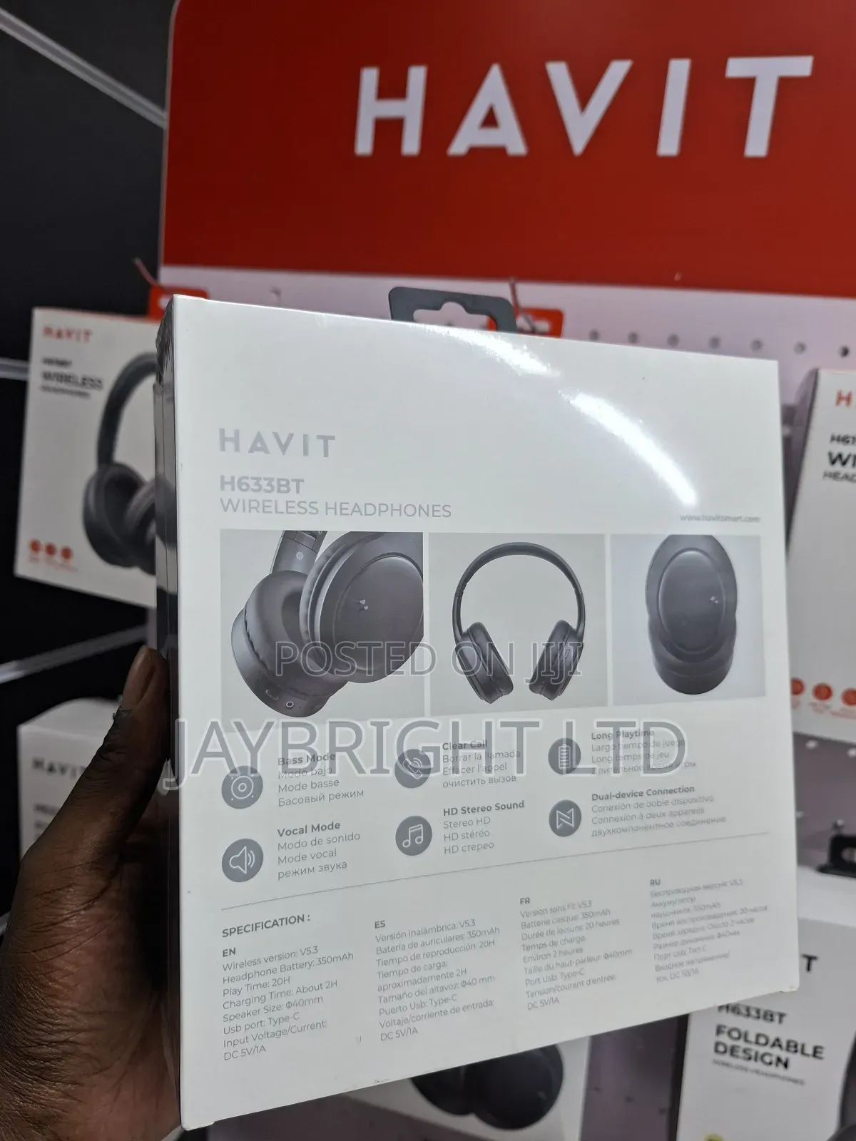 Havit H619bt Over-Ear Wireless Headphones for Sports