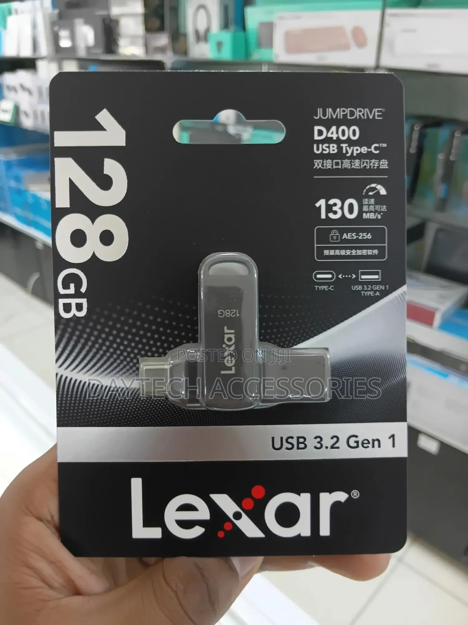Lexar Jumpdrive Dual Drive D400 USB 3.1 Type-C USB Drive - 128gb