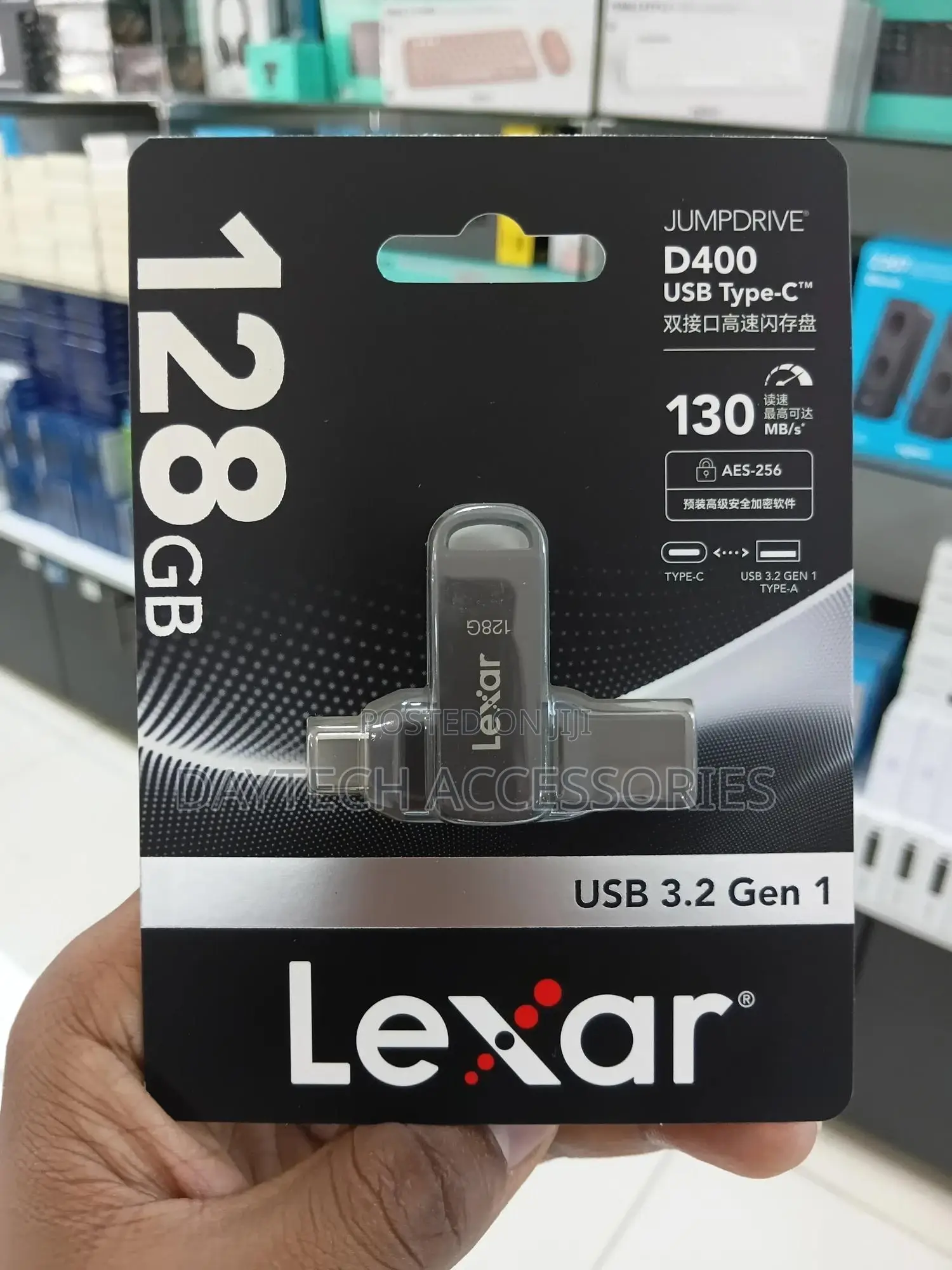 Lexar Jumpdrive Dual Drive D400 USB 3.1 Type-C USB Drive - 128gb