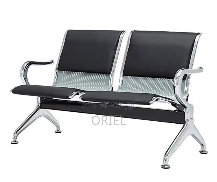 Modern Office Bench : 2-Seater Padded Office Reception Waiting Bench