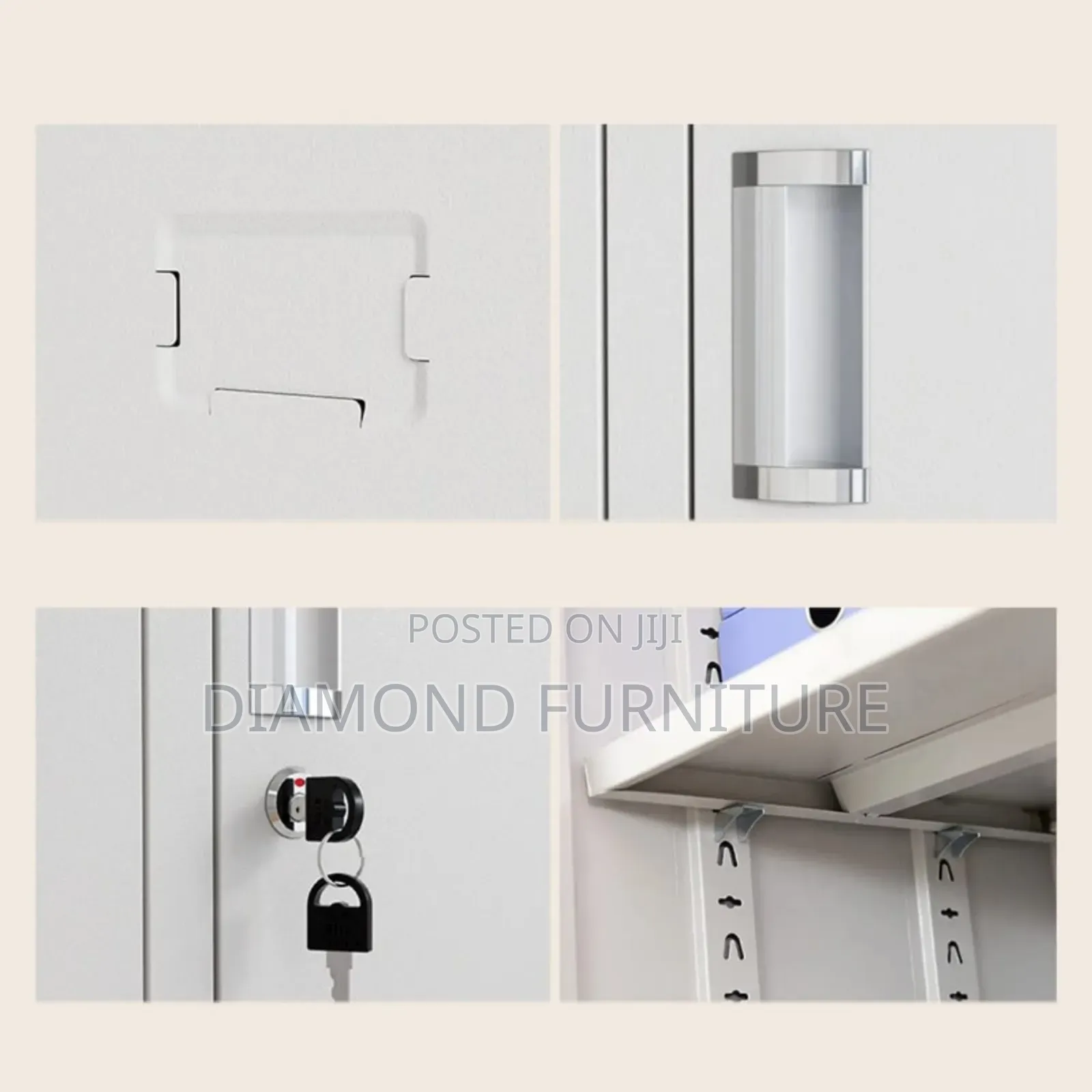 Heavy Duty 3 Door Metallic Office Locker Wardrobe 1800×900×420mm .