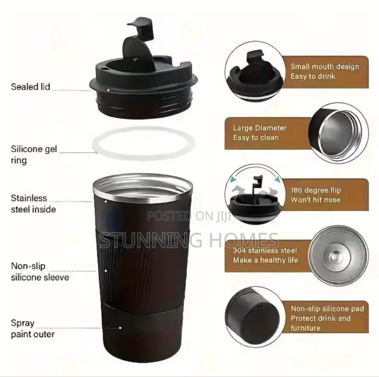 Travel Vacuum Tumbler With a Lid