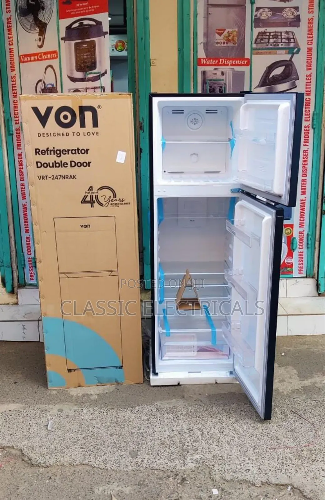 *Von 247litres Double Door Fridge No Frost