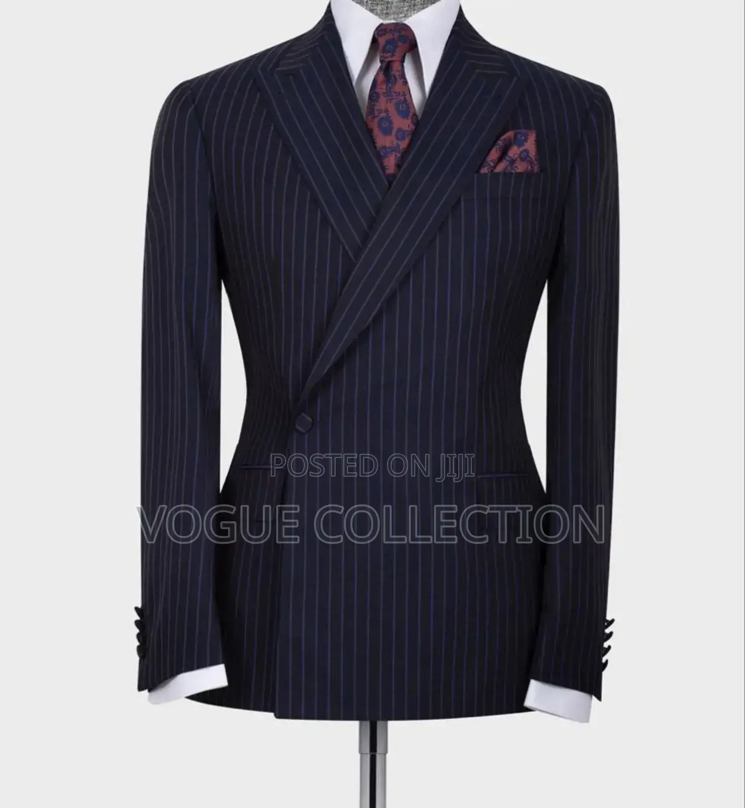 Double Breasted Striped Official Suits