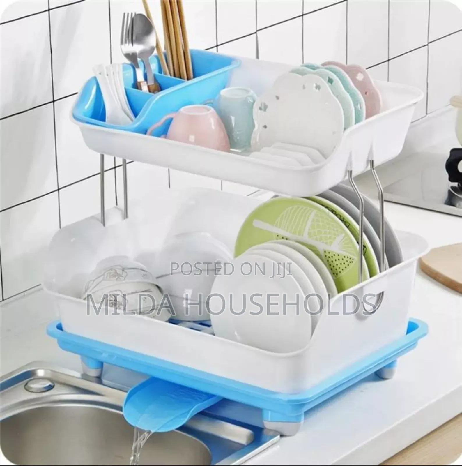 2 Tier Plastic Dish Rack Now
