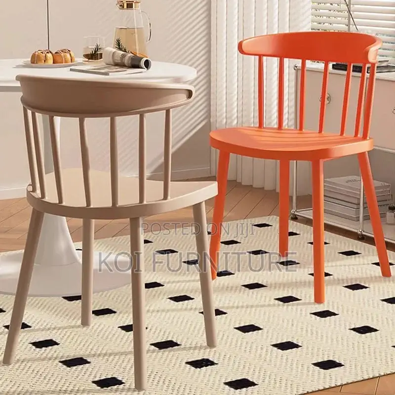 Dining Chairs; Orange Plastic Outdoor Dining Chair