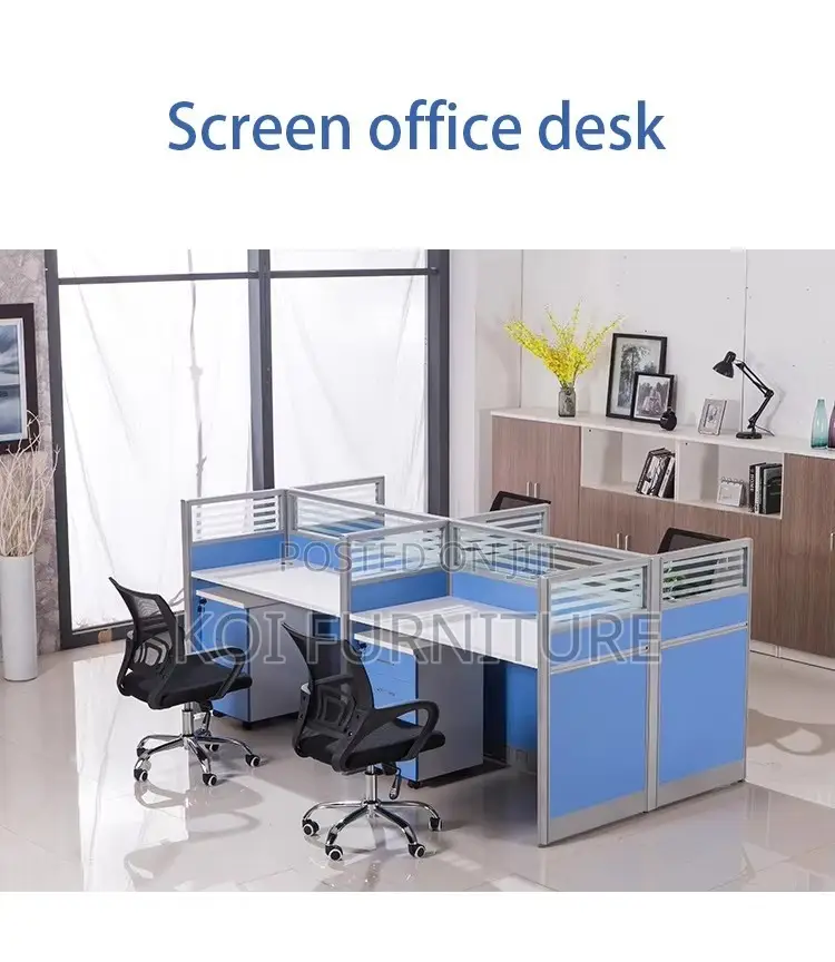 Workstations; Four Open Modular Office MDF Workstation