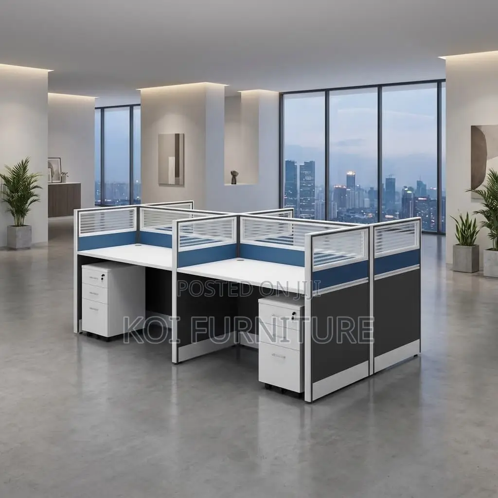 Workstations; Four Open Modular Office MDF Workstation