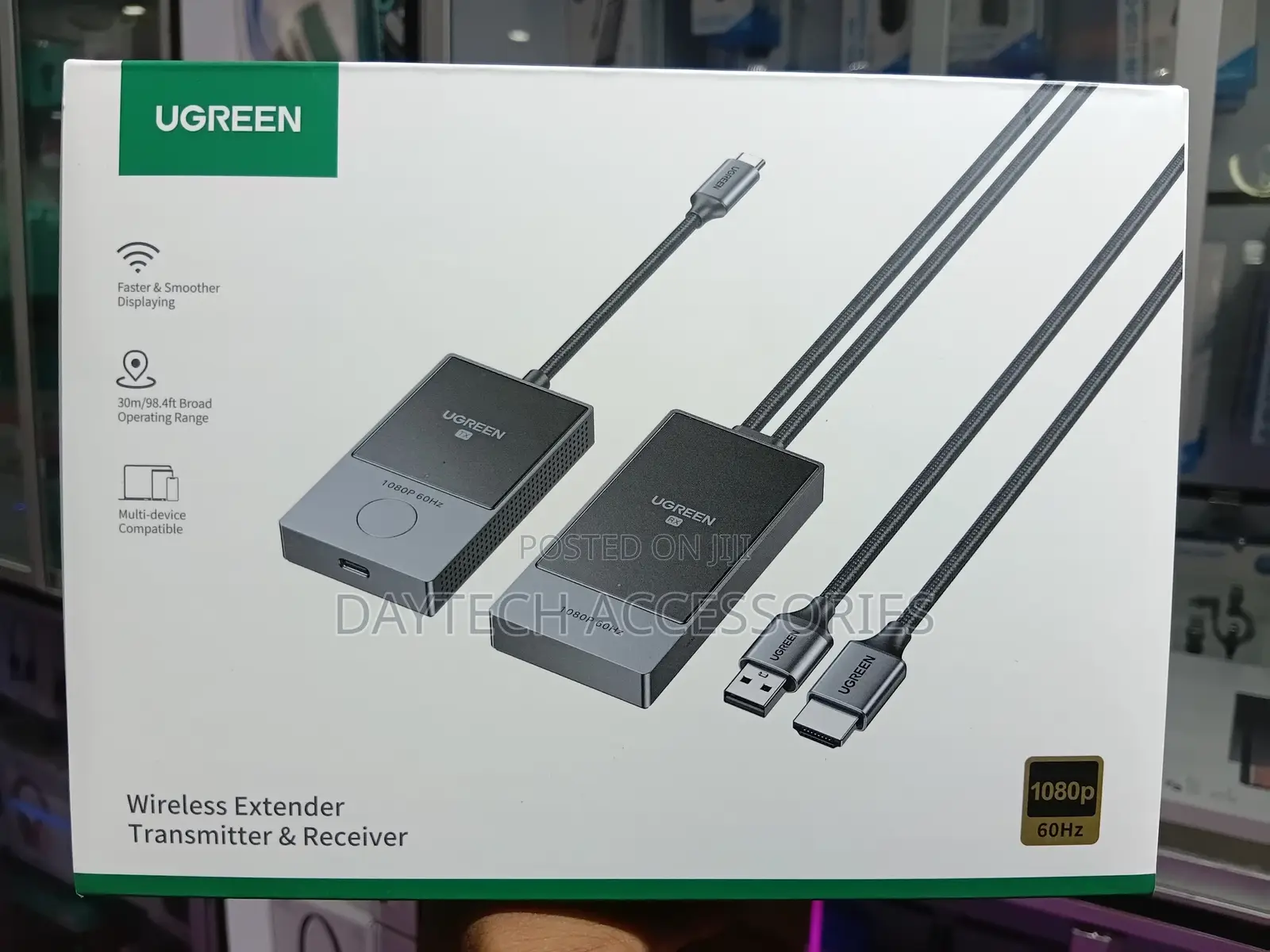 Ugreen Wireless Usb C Transmitter and Hdmi Receiver Extender - Black