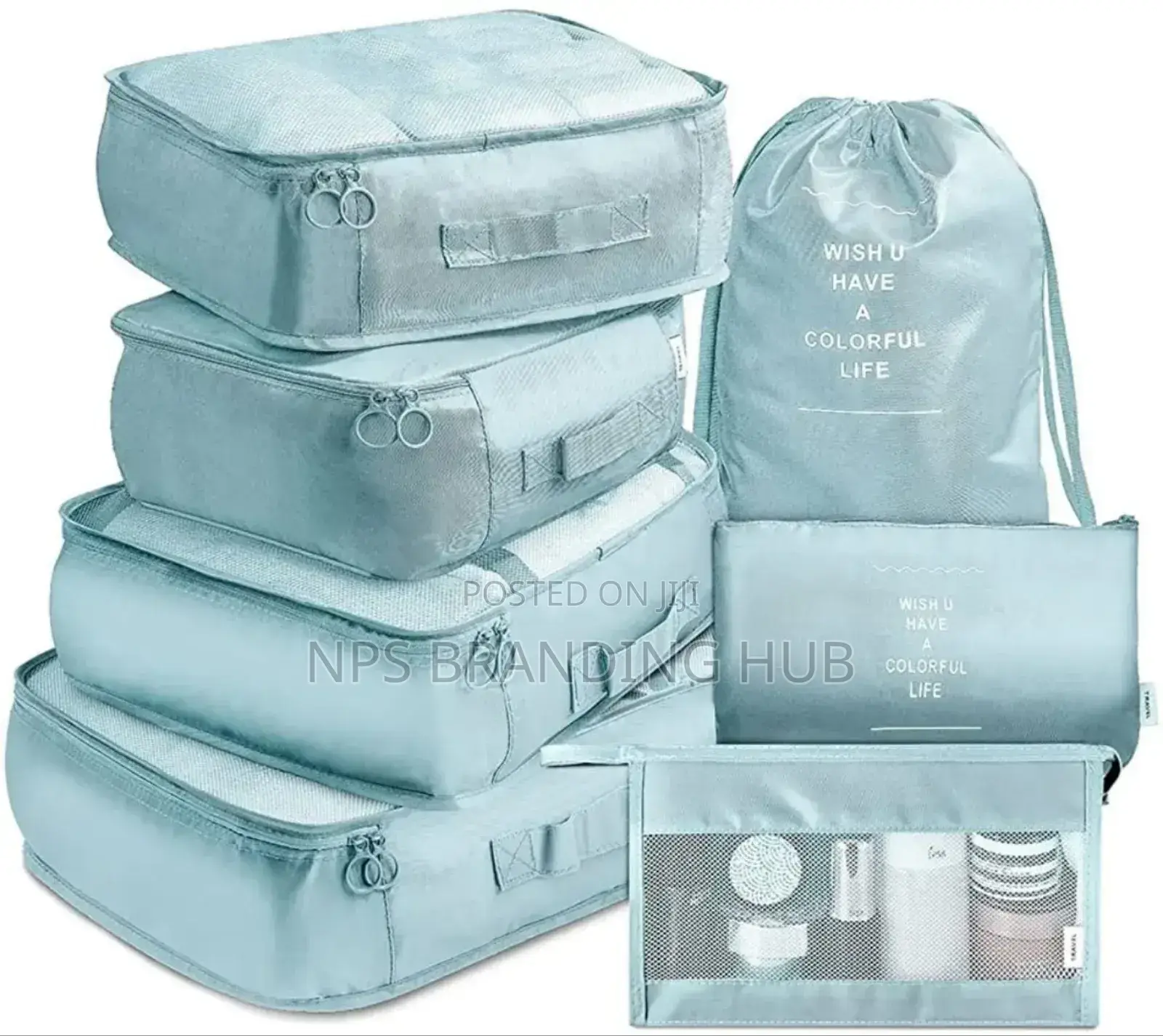 8pcs Luggage Travel Organizers For Suitcase With Toiletry Case (Cn)