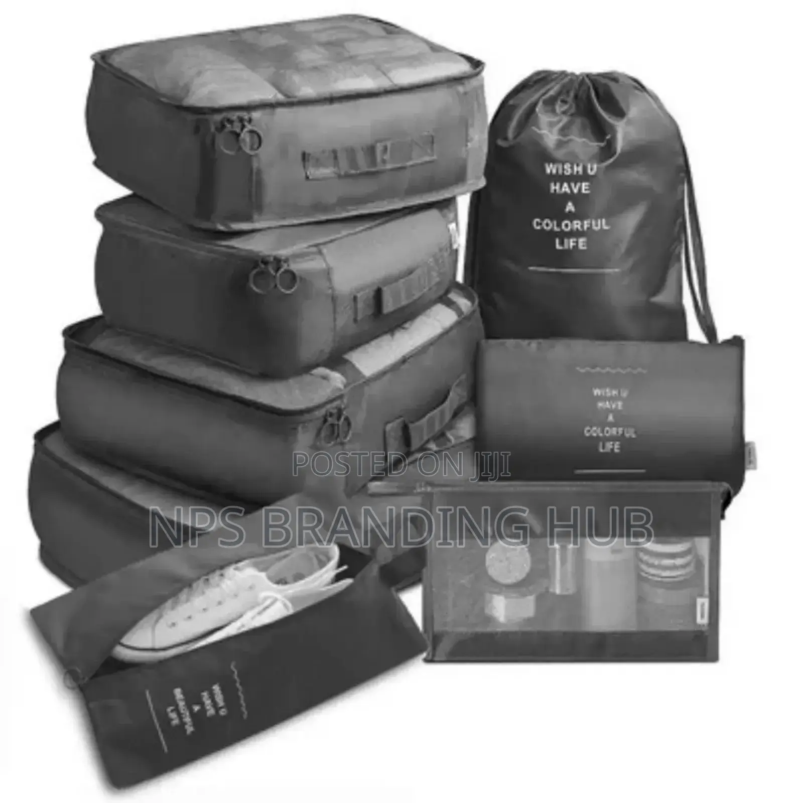 8pcs Luggage Travel Organizers For Suitcase With Toiletry Case (Cn)