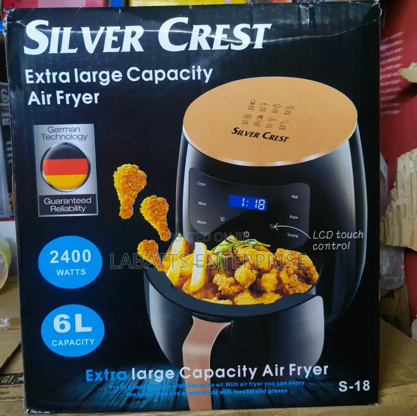 6 Litres Silver Crest Air Fryer Box Has 4 Pieces