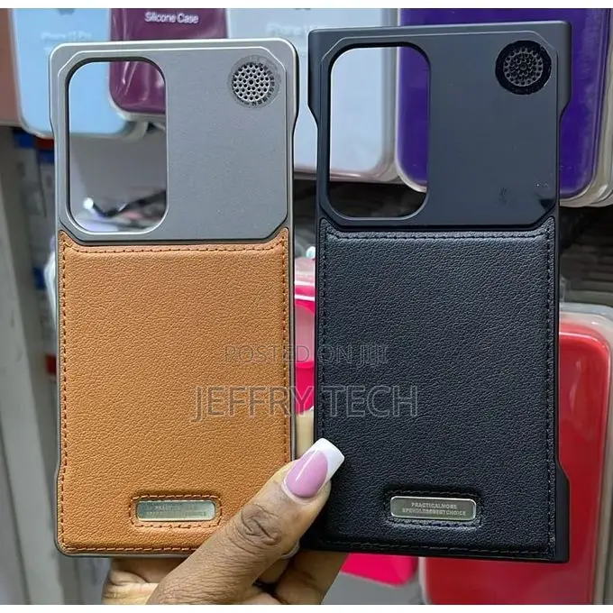 Leather Case With Magsafe Metallic Frame Leather for Galaxy S25 Ultra