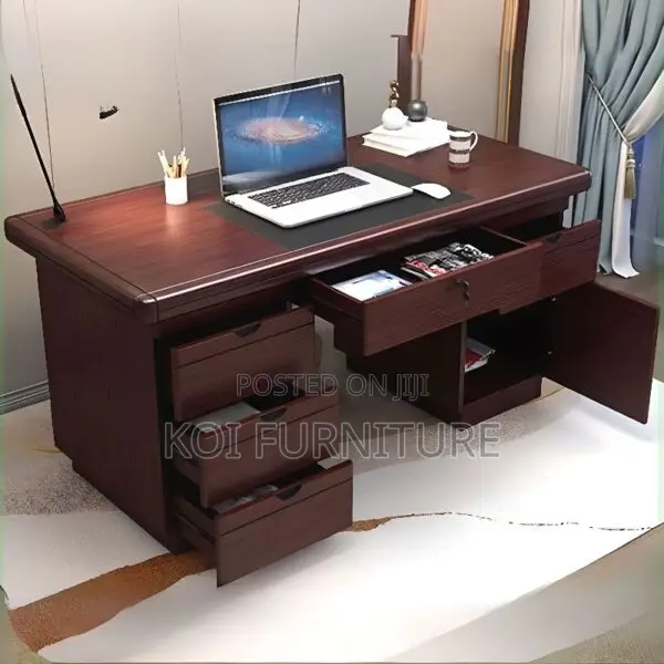 Office Desk : 1.2m Mahogany Modern Classic Office Desk