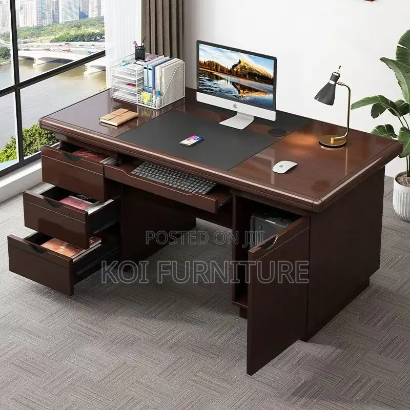 Office Desk : 1.2m Mahogany Modern Classic Office Desk