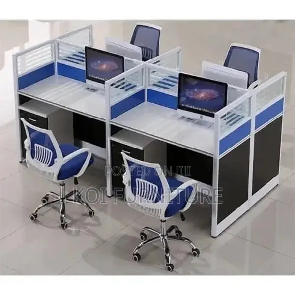 Office Desk : 4-Person Modular Office Workstation Pod