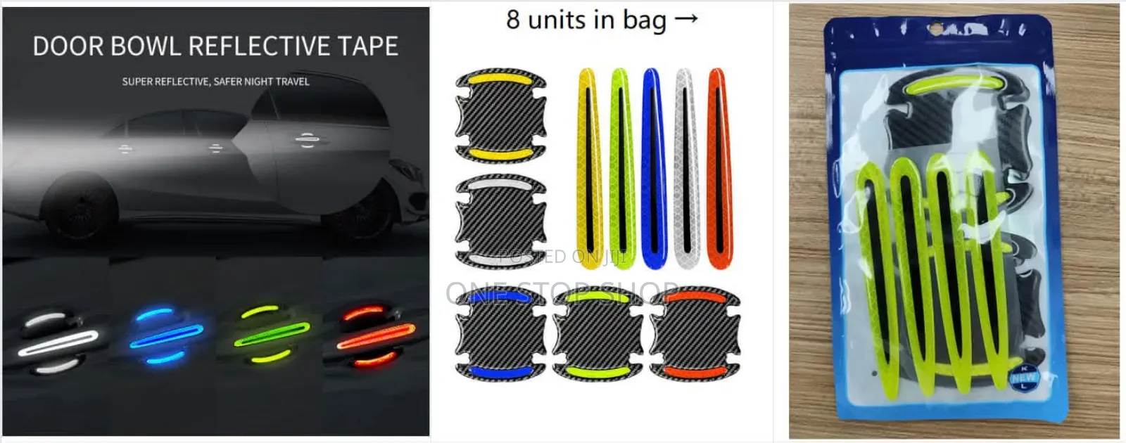 4/4 Door/Bowl Reflective Tape Stickers (8units Per Color