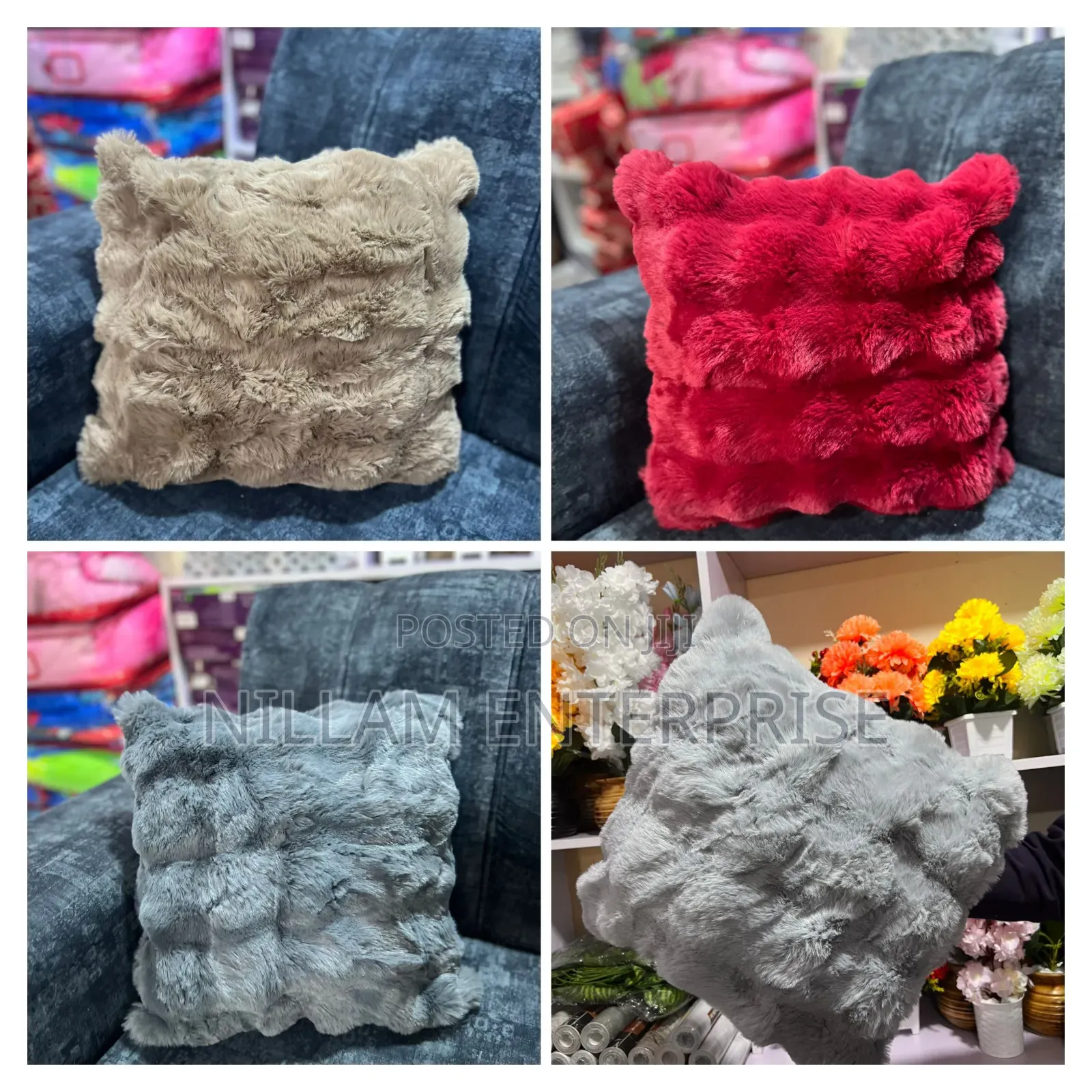 Rabbit Fur Throw Cushion Covers