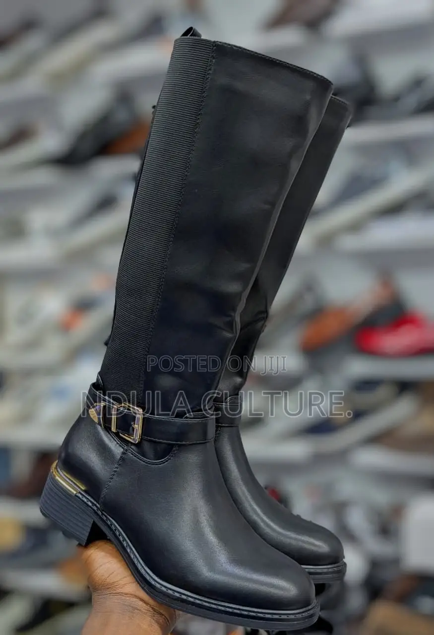 Alligator Skin Elastic High Boots