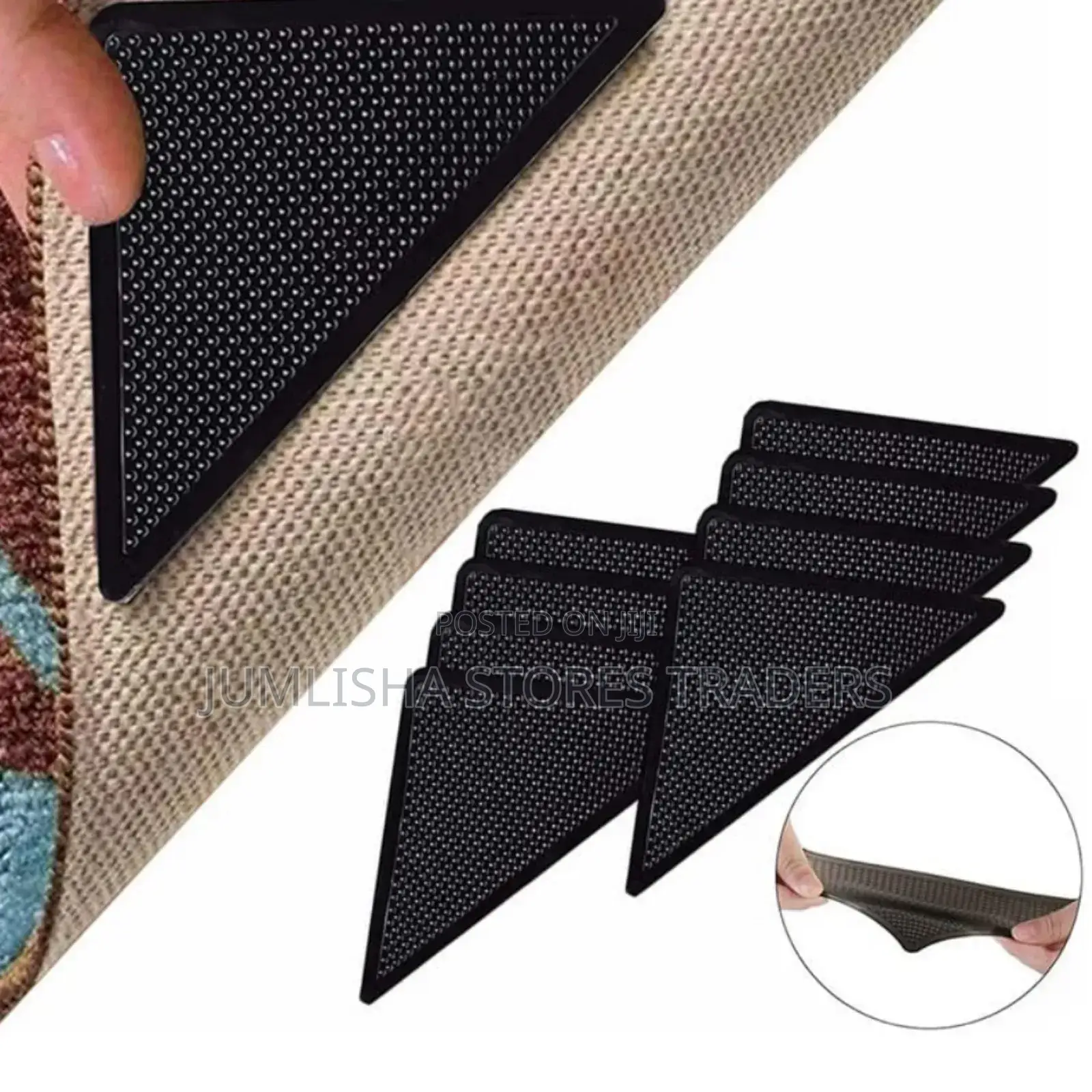 *4pcs* *Ruggies Rug Carpet, Mat Grippers Non Slip Grip, Corners Pad