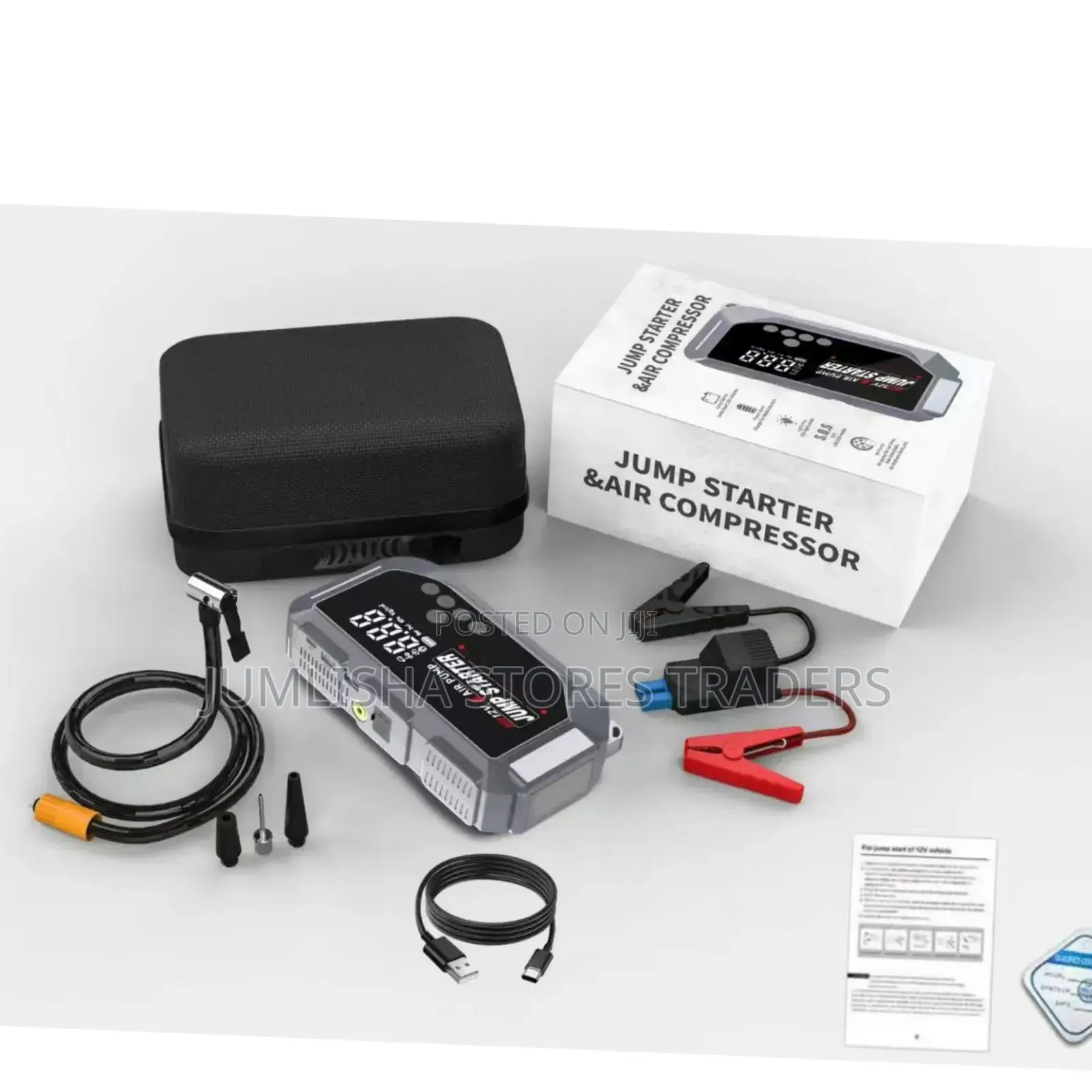 New Design High Power Digital Jump Starter With Digital Compressor
