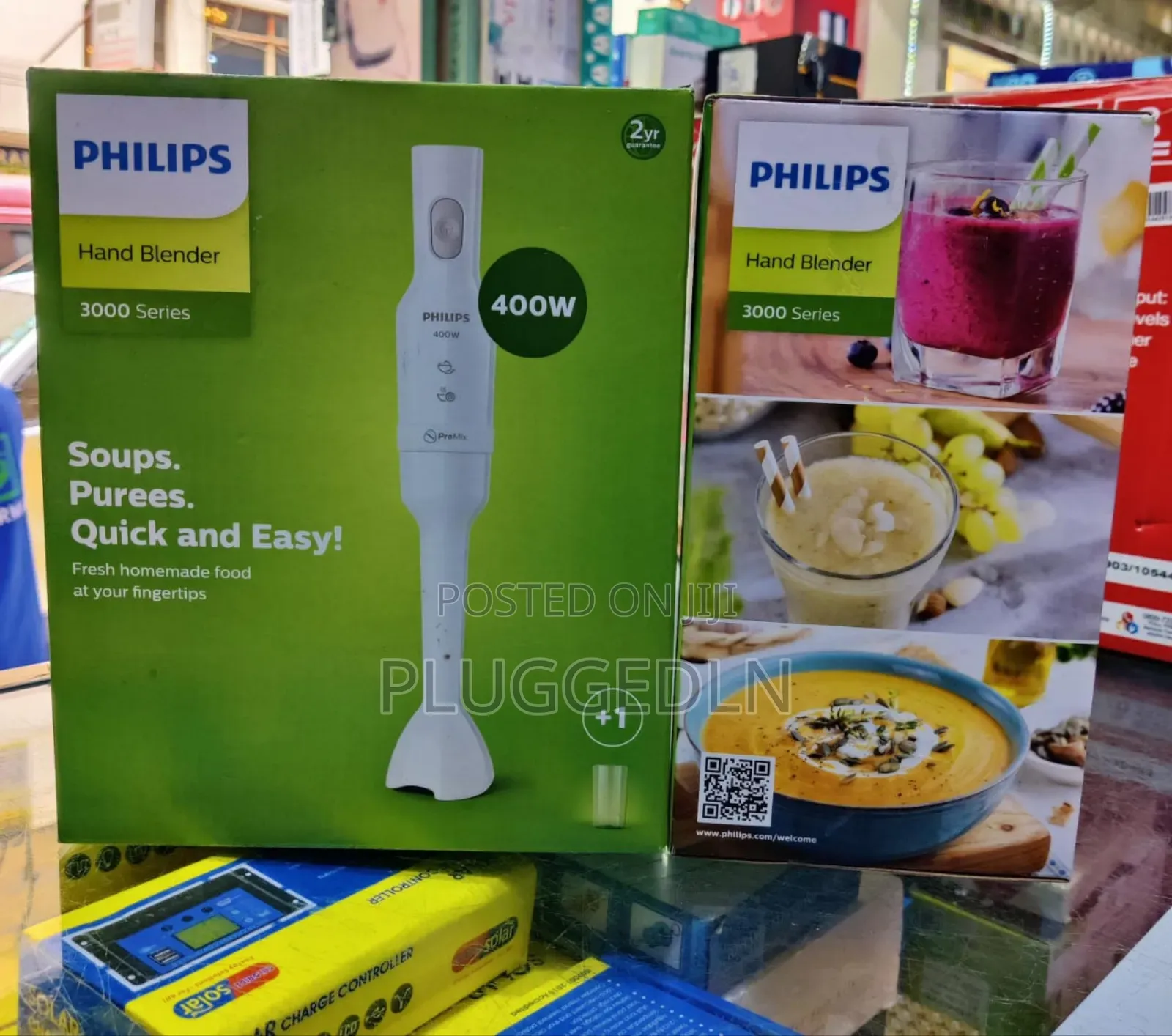*Philips Hand Blender 400 Watts +Glass .