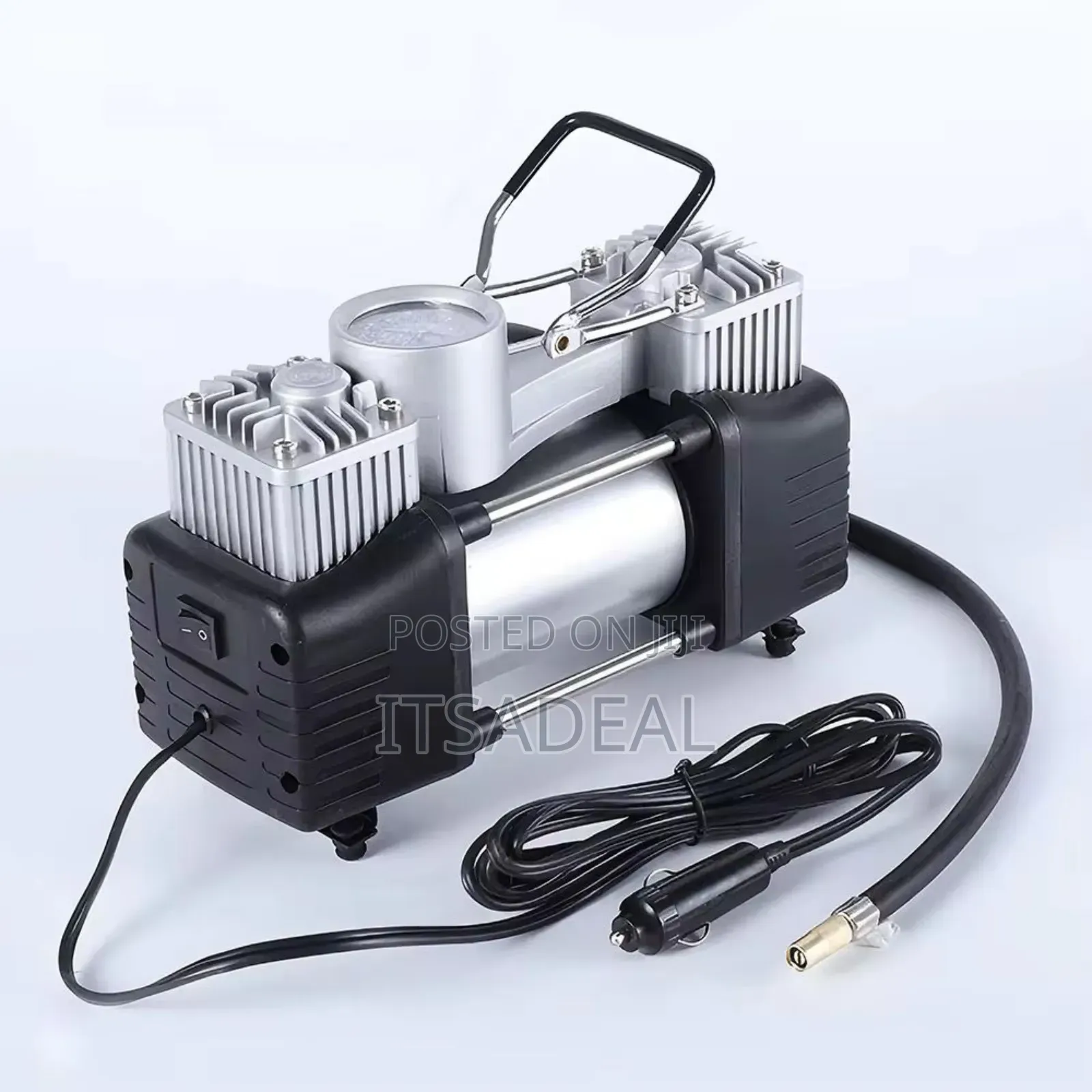 Portable Double Cylinder Tyre Inflator Compressor Air Pump Kit