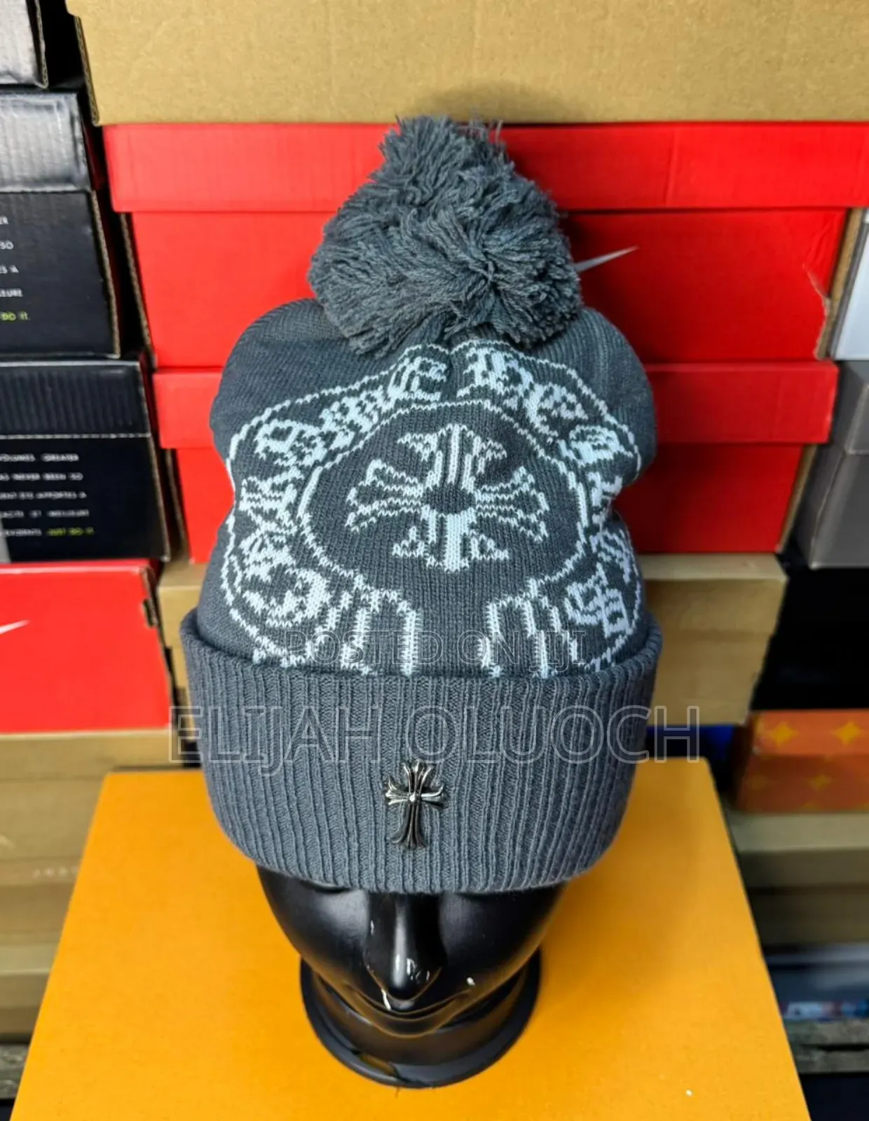 Grey Chrome Hearts Beanie