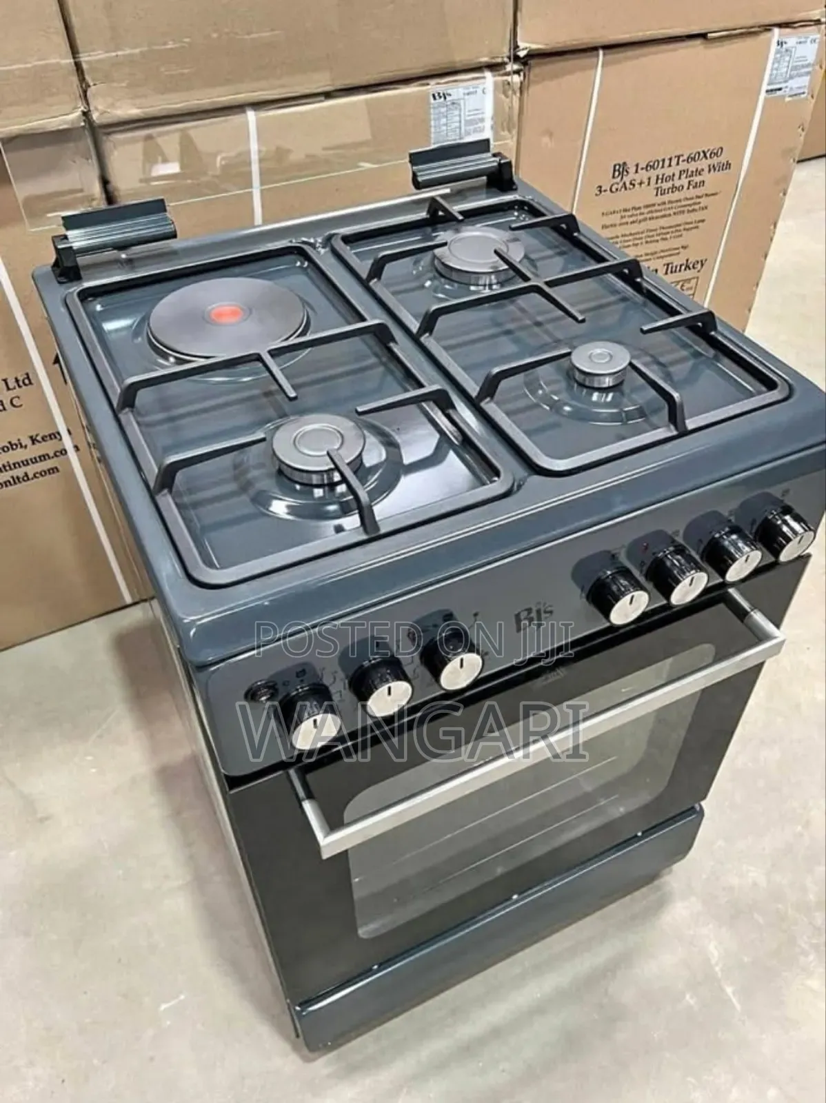 Grey BJS Standing Cooker With Rapid Hotplate