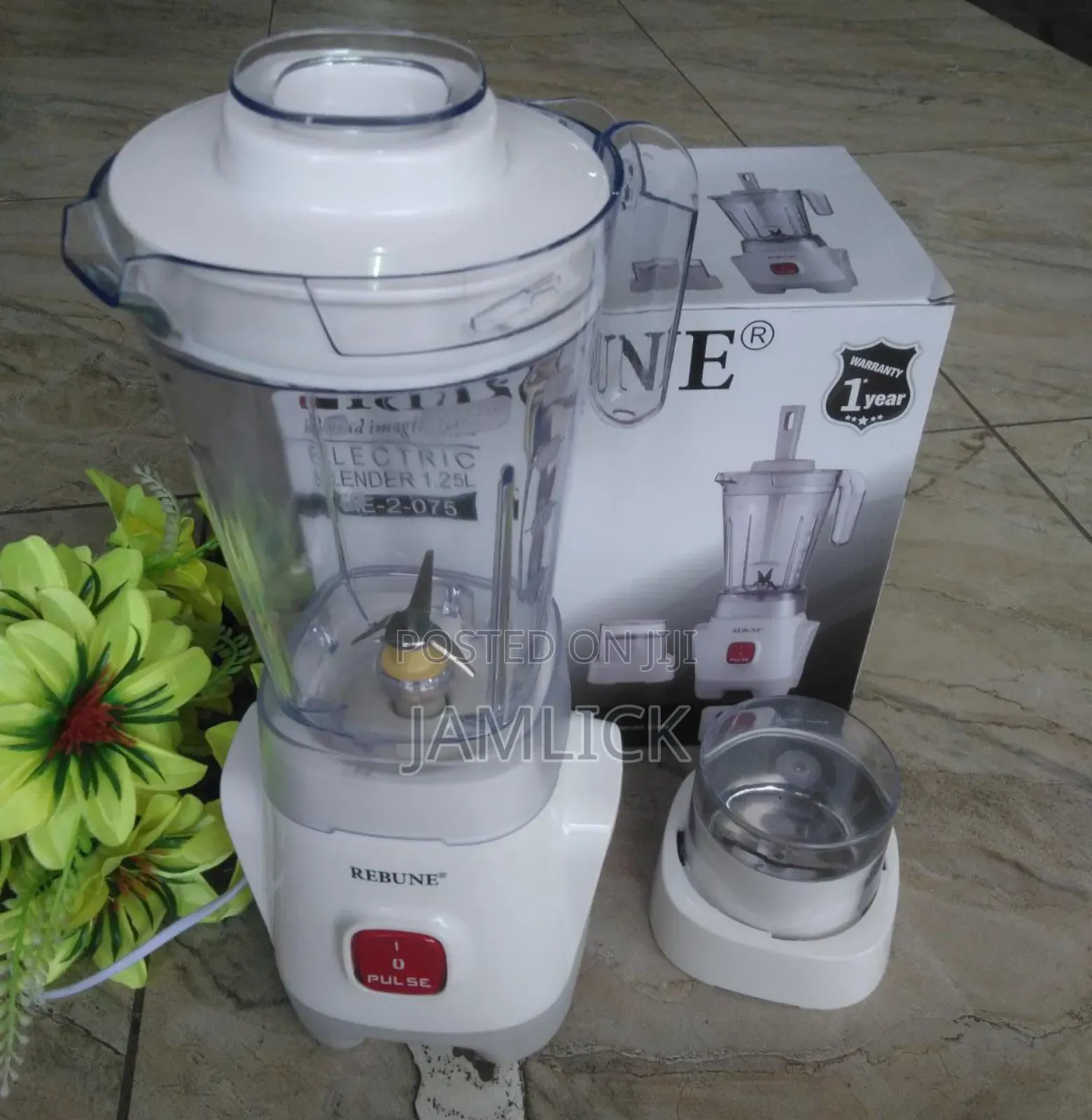 Rebune 2 in 1 Electric Blender 1.25l With Grinder 650w - Sn
