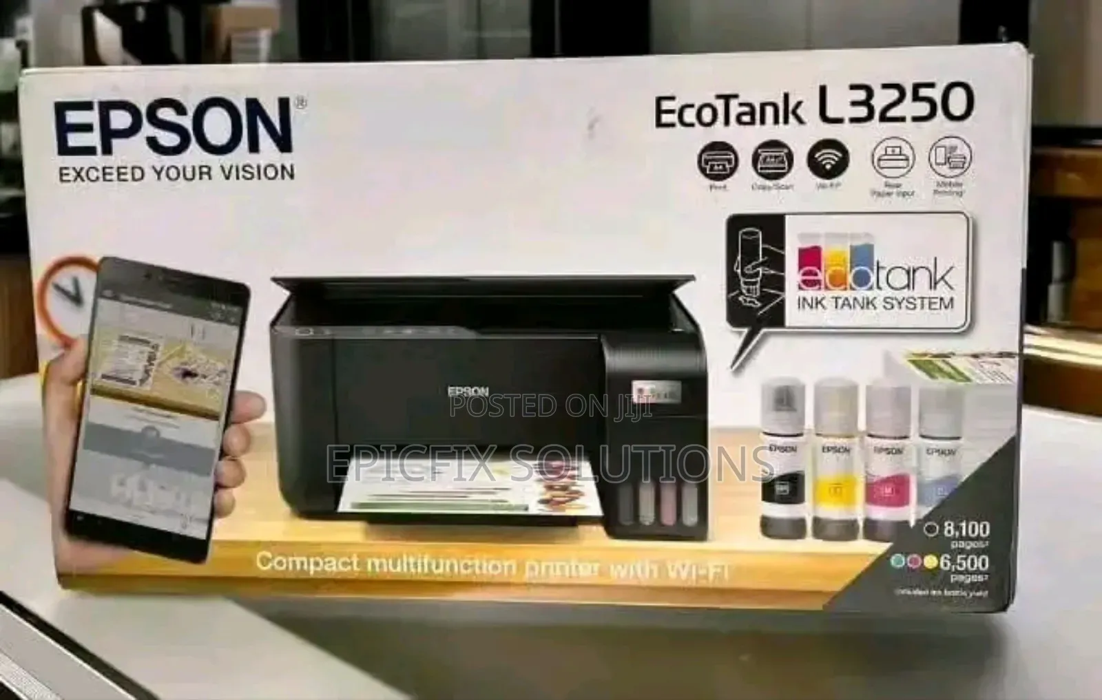 L3250 Wireless Brand New Epson Printer,Scan, Copy and Print,Phoneprint