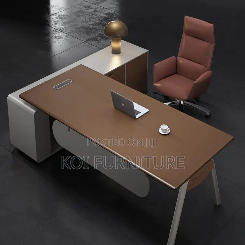 Office Desk : 1.8m Modern L-Shaped Executive Desk