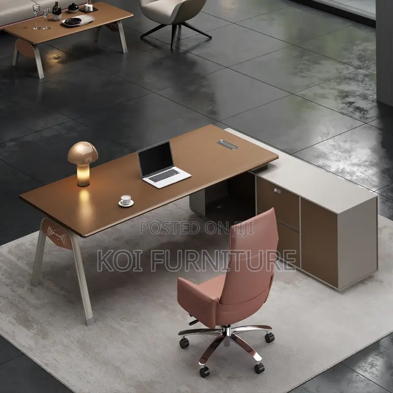 Office Desk : 1.8m Modern L-Shaped Executive Desk