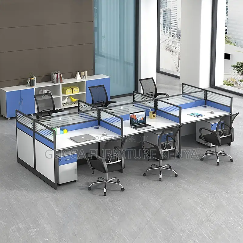 6-way Brown Modular Office Workstation