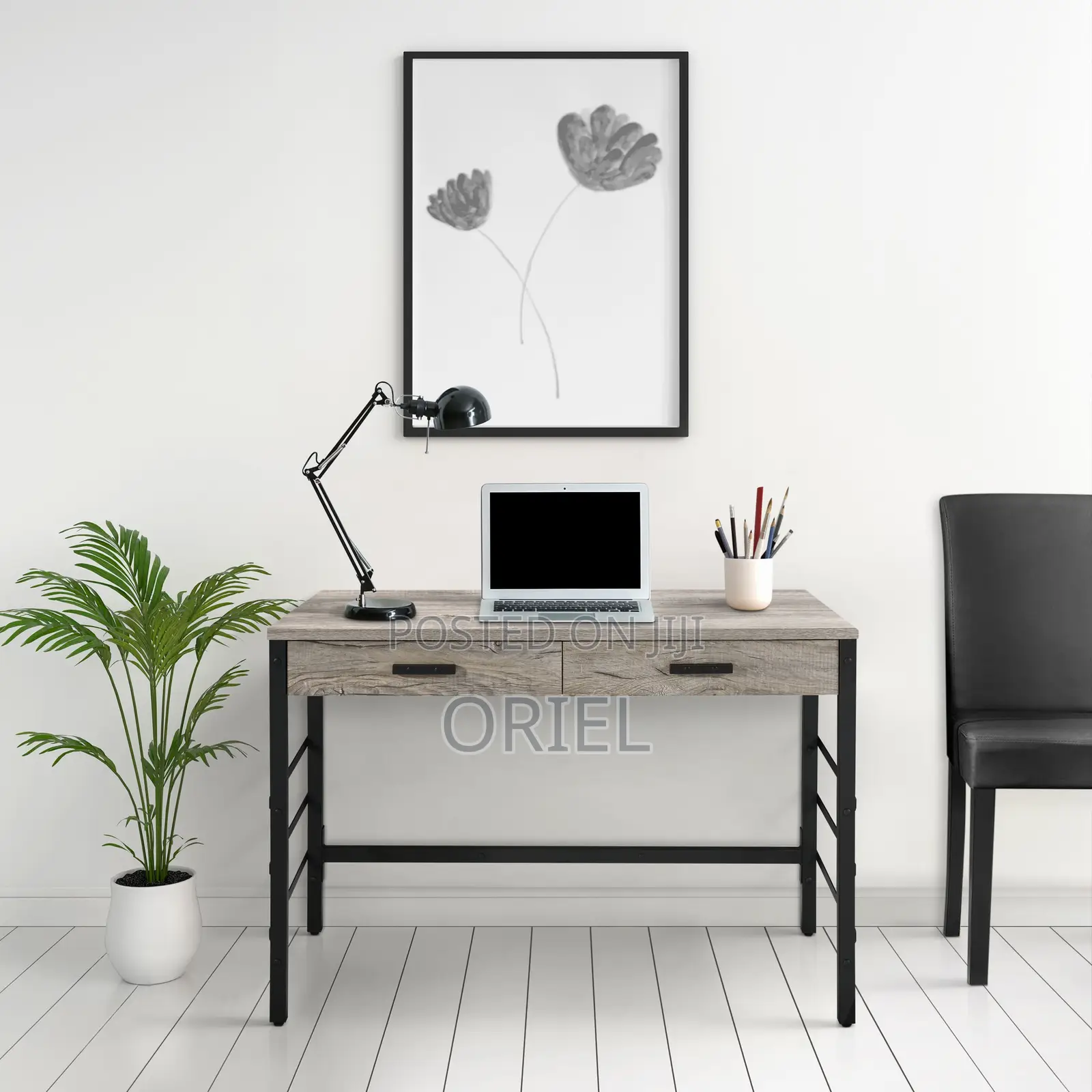 Office Desk : Modern Home Office Study Desk With 2 Storage Drawers