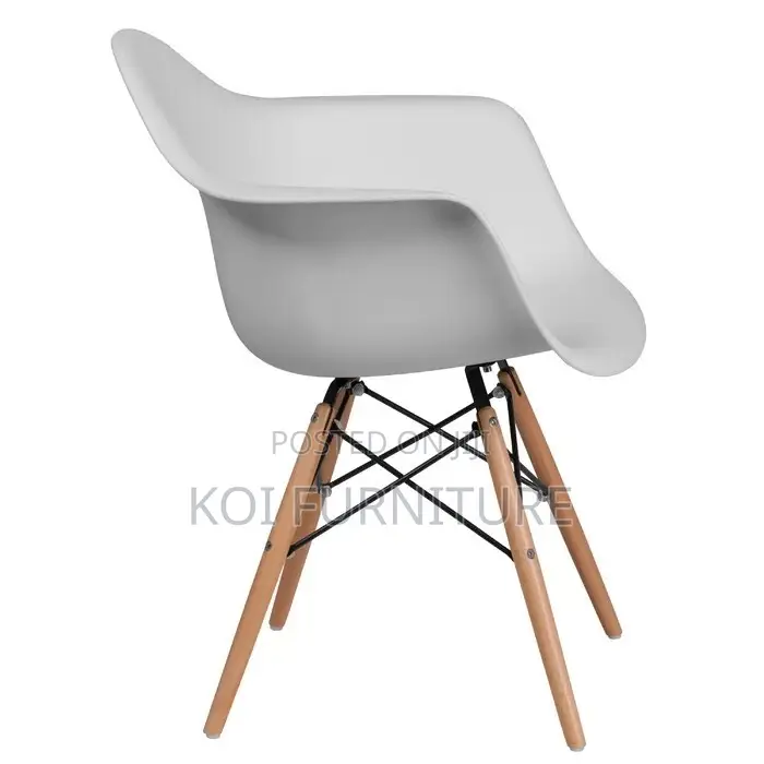 Dining Chair; Allensville Plastic Chair With Wooden Legs