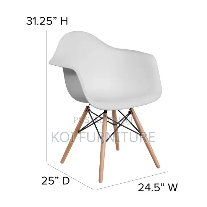 Dining Chair; Allensville Plastic Chair With Wooden Legs