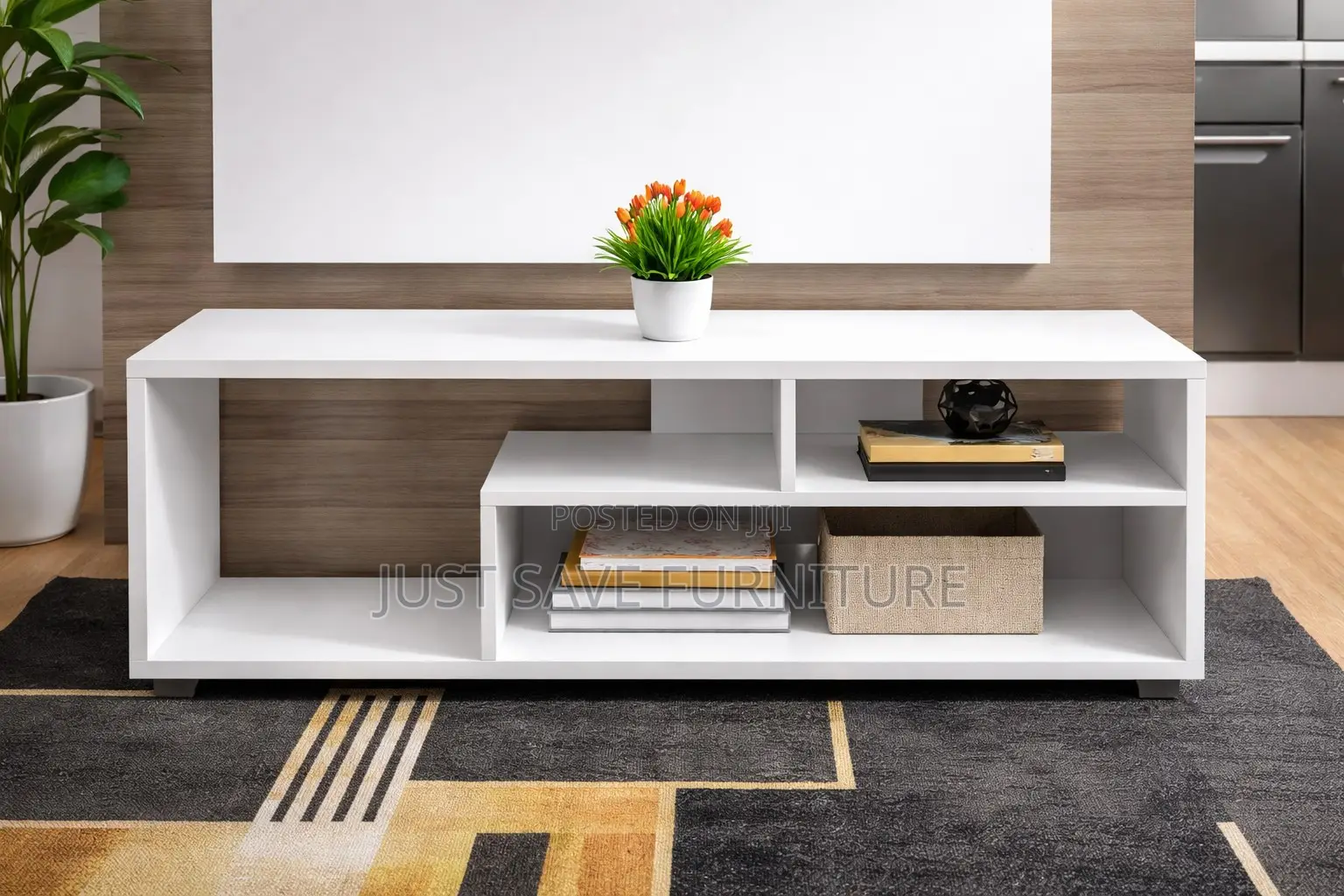 Tv Stand With Open Shelves–Stylish Living Room Entertainment Unit