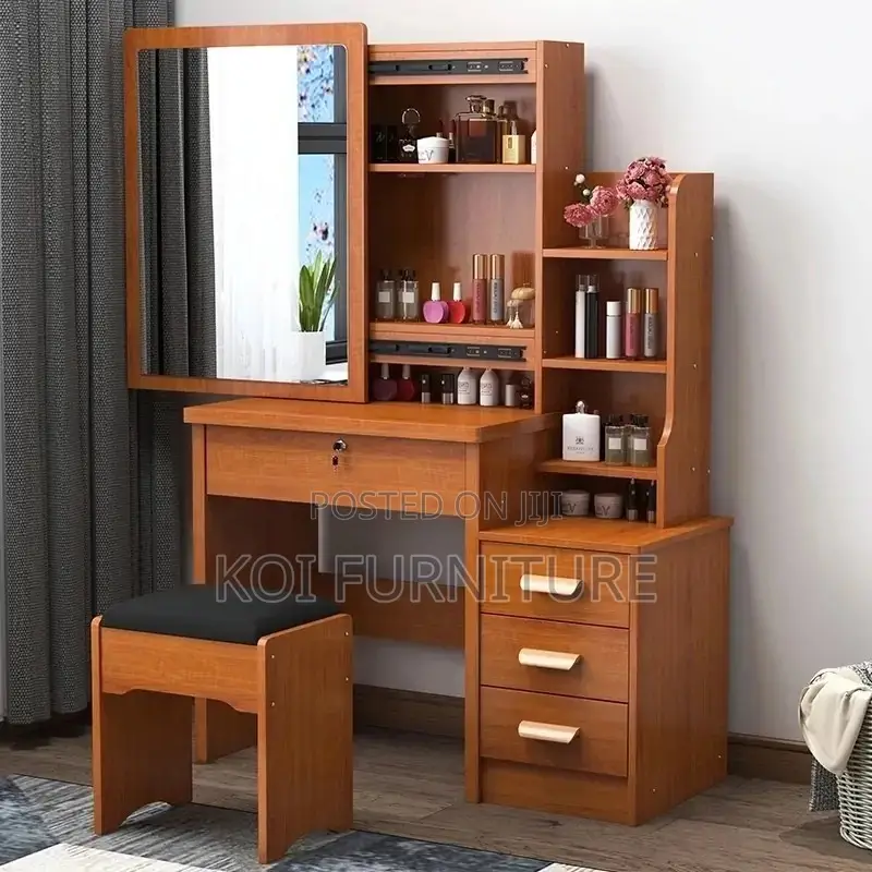 Dressers; Home Vanity Set With Sliding Mirror