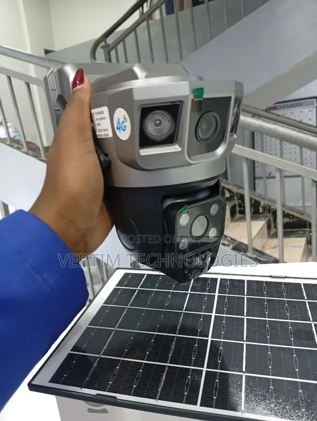 V380 Pro App 12mp 4g PTZ Rotating Dual Lens Solar Camera