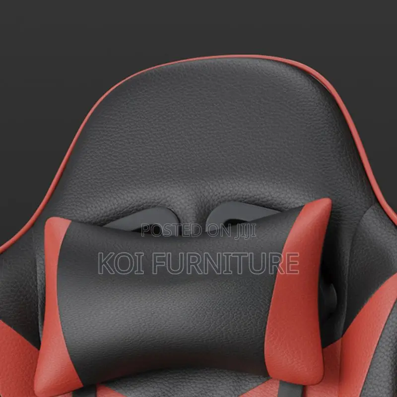 Office Chair; Navy Red Gaming Chair With Pillow