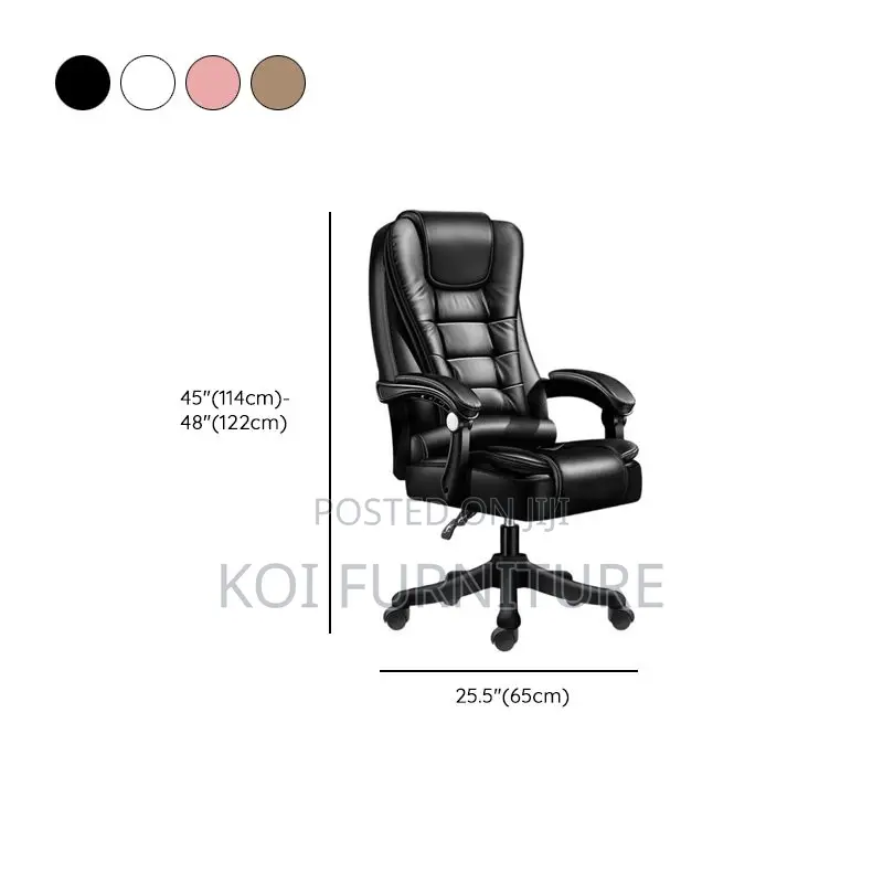 Office Chair; Leather
Ergonomic Office Chair With Simplistic Style